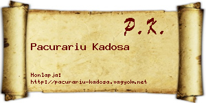 Pacurariu Kadosa névjegykártya